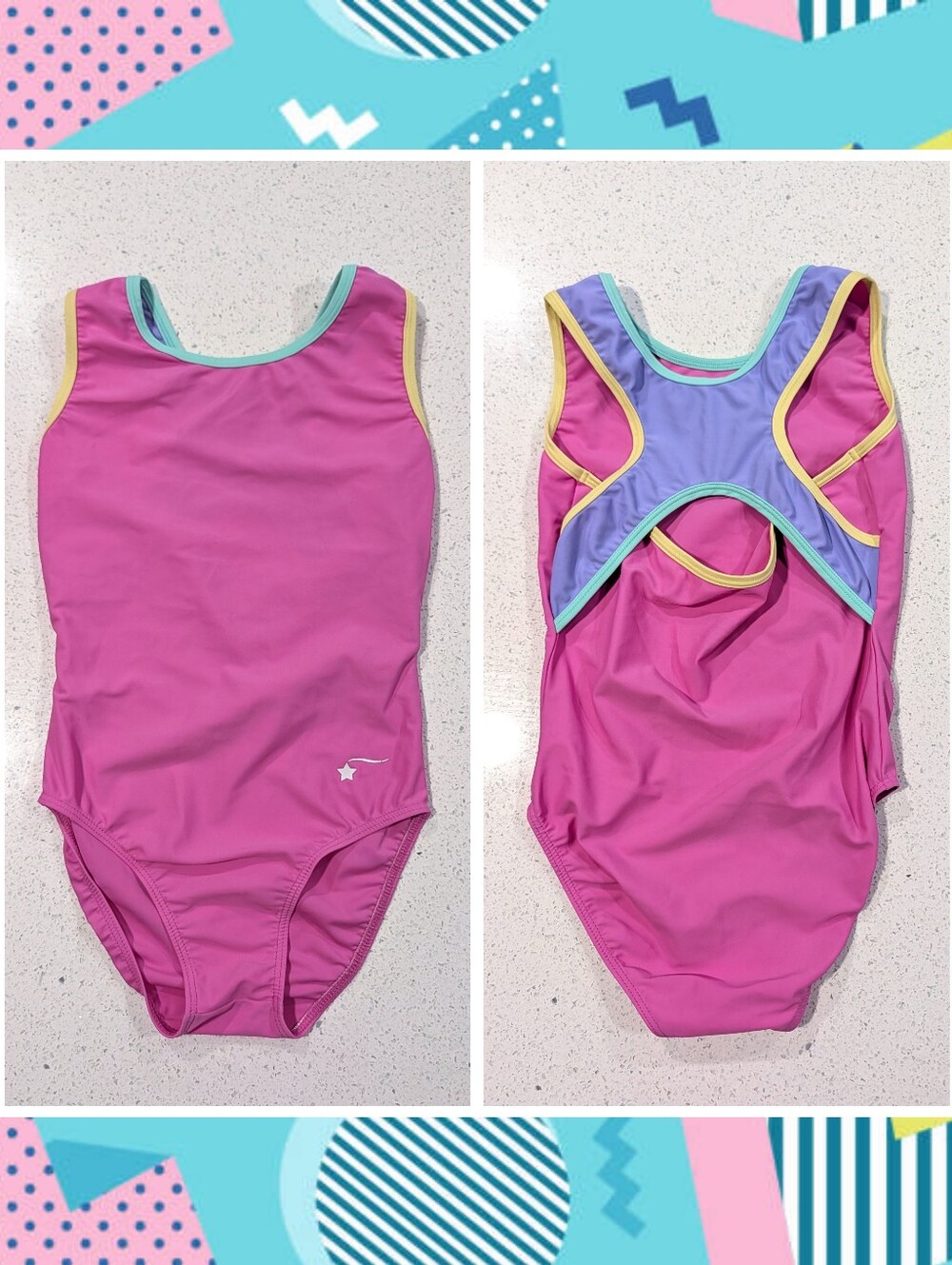 Y2K 90's Style Destira Gymnastics Dance Leotard CXL Extra Large Pink Lemonade